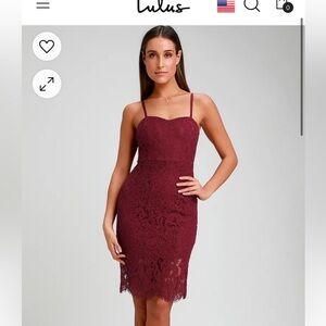 NWT License to Love Burgundy Lace Bodycon Midi Dress